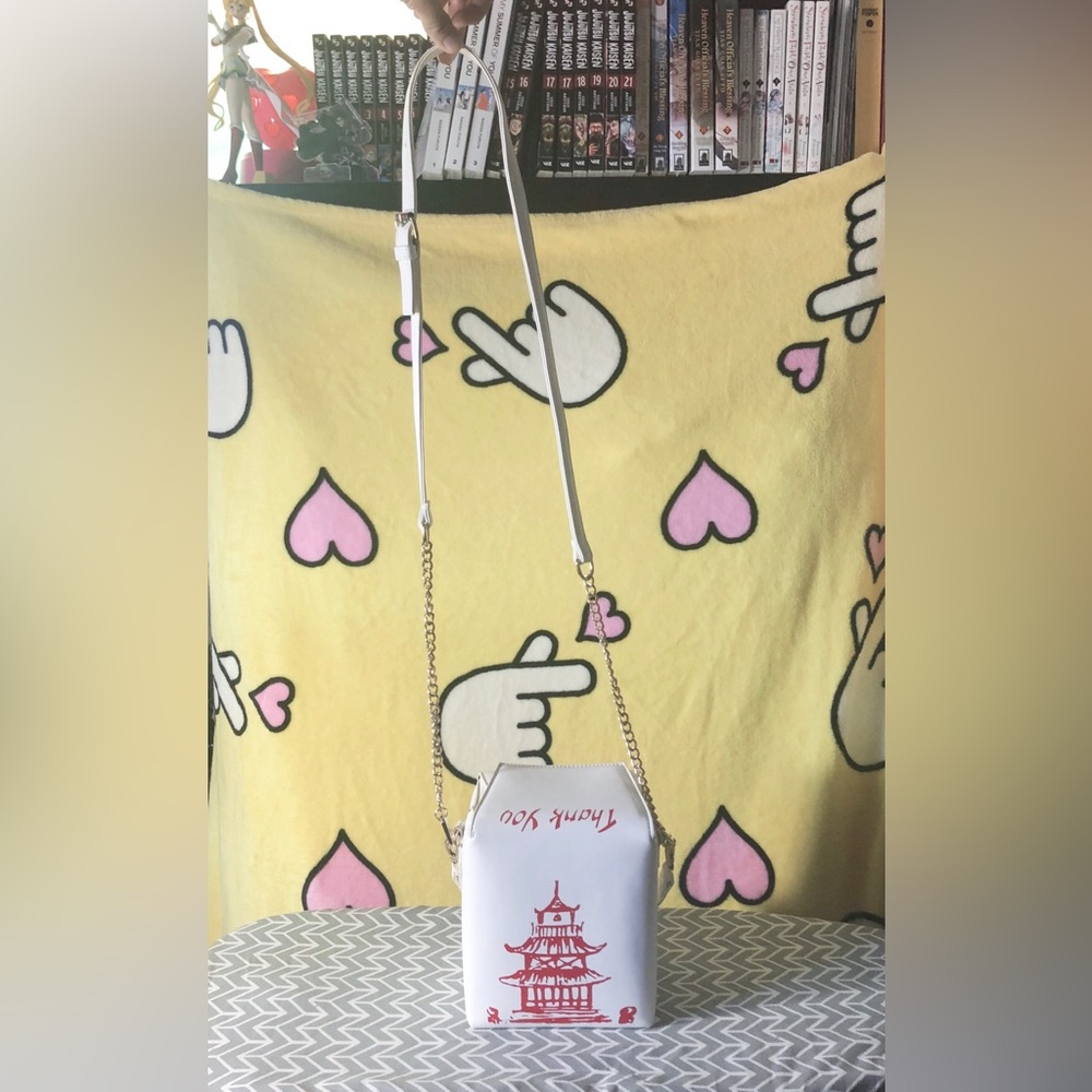 chinese takeout box crossbody shoulder purse